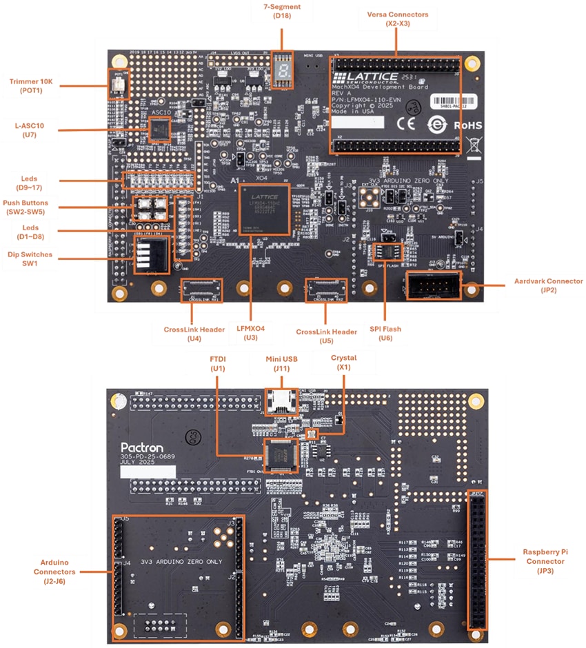 Mechanical Drawing - Lattice Semiconductor MachXO4™ Development Board